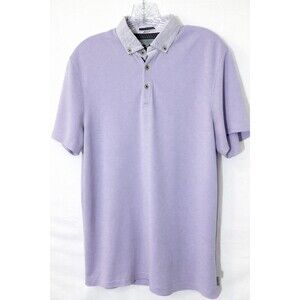 Ted Baker London Polo Shirt Lavender Purple Short Sleeve Button Size 4 (XXS US)